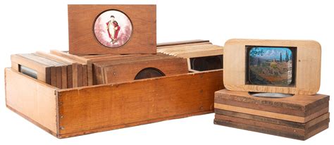 Lot Detail - Collection of 54 Magic Lantern Fraternal Glass Slides. Hand...