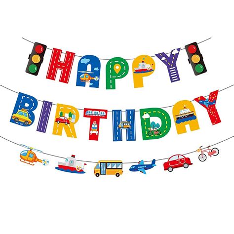 BIEUFBJI Transportation Birthday Party Supplies Decorations ...