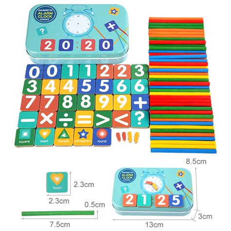 Buy LNKOO 85Pcs Kids Learning Math Box Wooden Number Blocks,Magnetic ...