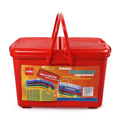 CELLO Multimate Polypropylene Utility Rectangular Basket, Small,Red ...