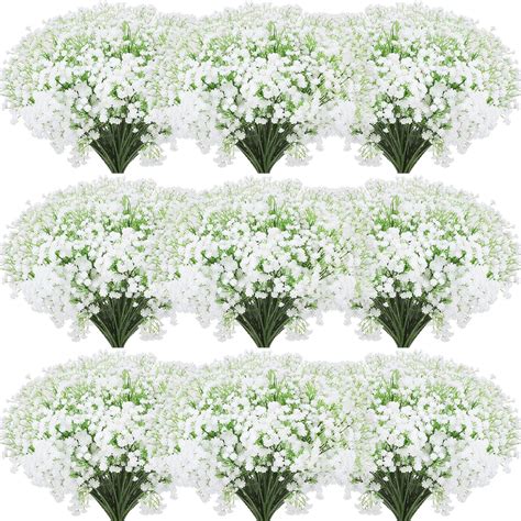 Amazon.com: Tigeen 80 Pcs Baby Breath Artificial Flowers Bulk White ...
