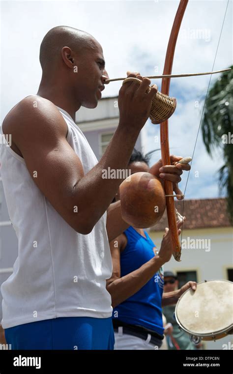 Brazilian capoeira music group playing in Pelourinho Salvador Bahia ...