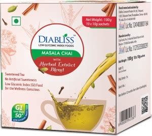 DiaBliss Diabetic Friendly Herbal Masala Tea 10 x 10g Sachet Box Herbs ...