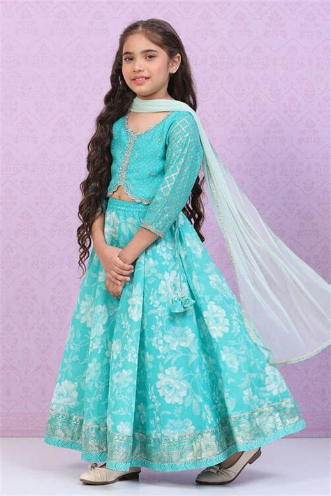 Sea Green Art Silk Lehenga Set