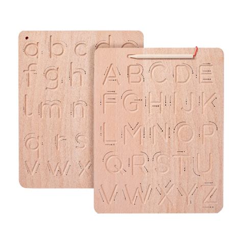 Buy Furado Wooden Letter Tracing Board, Double-Sided Alphabet Tracing ...