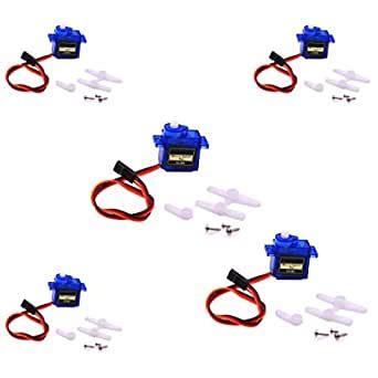 RoboTantra 5 Pcs Servo 9g Motor Sg90, Plastic RC Car, Helicopter ...