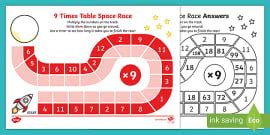 8 Times Table Space Race Worksheet / Worksheet - 8 Times Table Space Race