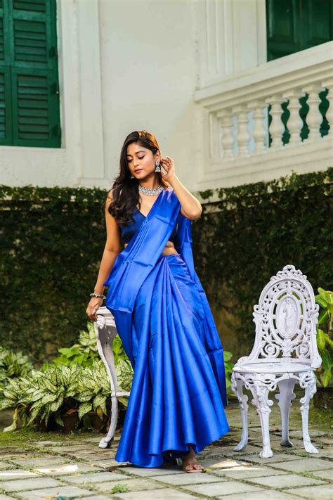 Royal Blue Tussar Saree With Blouse Piece – Ethnic Boutique
