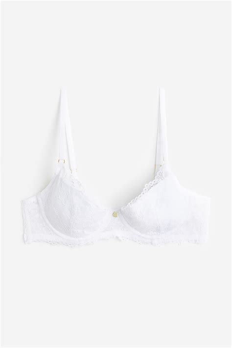 Padded underwired lace bra - White - Ladies | H&M IN