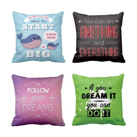 Buy TheYaYaCafe® 16X16 inches Set of 4 Cushion Covers You Can Do ...