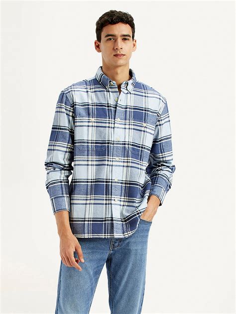 Men's Checkered Blue Flannel Shirt – Levis India Store
