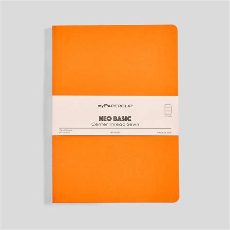 MYPAPERCLIP Centre Thread Sewn Notebook – B5 | 160 Ruled Pages | Orang ...