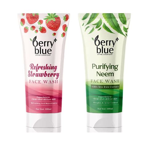 Berry Blue Purifying Neem Face Wash (100 ml) with Tea Tea Extract, and ...