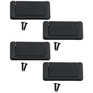 CHENJIN Flush Pull Handle Black 4PCS Invisible Flip Drawer Handle Dull ...
