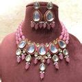 Buy Drop Meena Kundan Beads Necklace Online - Ishhaara