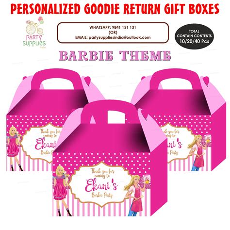 Barbie Theme Goodie Return Gift Boxes | Party Supplies India