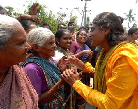 YSR Congress leader Sharmila at a rally in Guntur District