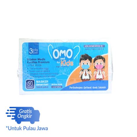 Omomed Kids Masker Earloop Putih Motif 50 Pieces - Alodokter Shop