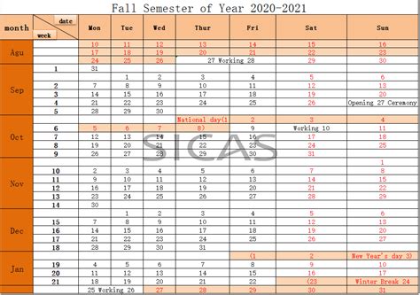 2020-2021 Academic Calendar of China Medical University - China Medical ...