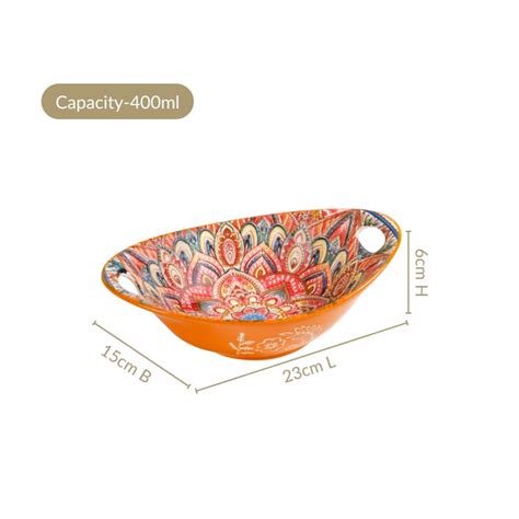 Mandala Melange Ceramic Serving Platter Orange 400ml Online - Premium ...
