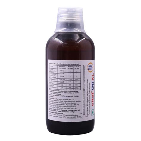 Cital-UTI XL Sugar Free Suspension | Uses, Side Effects, Price | Apollo ...