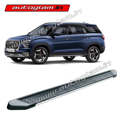 Hyundai Alcazar 2021-2024 ABS Foot Step, Side Step color-Black and Sil ...