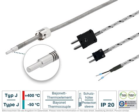 Bayonet probe type J with sleeve | Testo Sensor English
