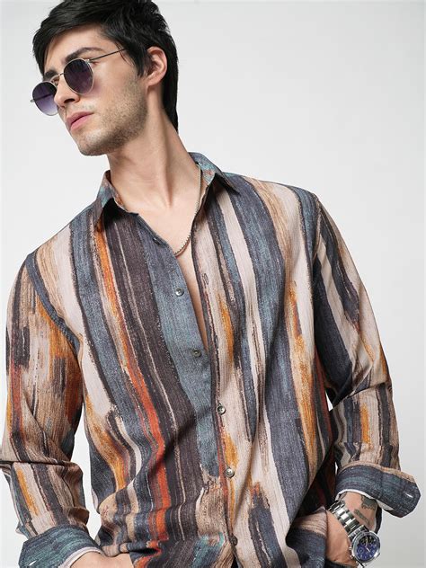 Multicolour Striped Ripple Shirt – Vastrado