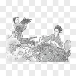 母亲节帮妈妈做饭包饺子包汤圆爱母亲插画图片-千库网