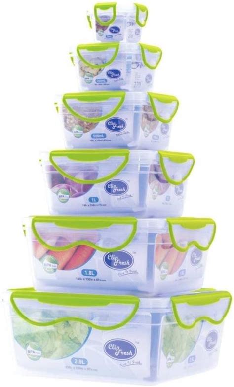 WONDERCHEF Clip Fresh Containers Set of 6 Pcs - 1000 ml, 500 ml, 1800 ...