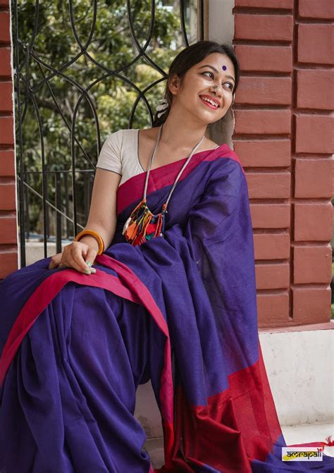 Blue colorblock Cotton with Pompoms – Amrapali Boutique