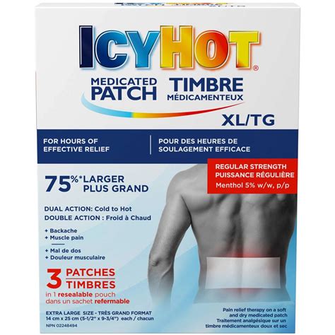 Icy Hot Medicated Patch XL - 8-Hour Pain Relief for Muscles and Joints ...