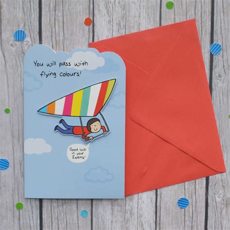 Exam Good Luck You Will Pass With Flying Colours! - Garlanna Greeting Cards