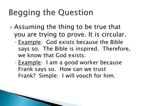 Begging the Question Examples 的图像结果