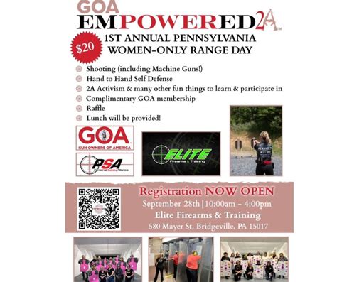 GOA Empowered 2A First Annual PA-Women Only Range Day , Elite Firearms ...