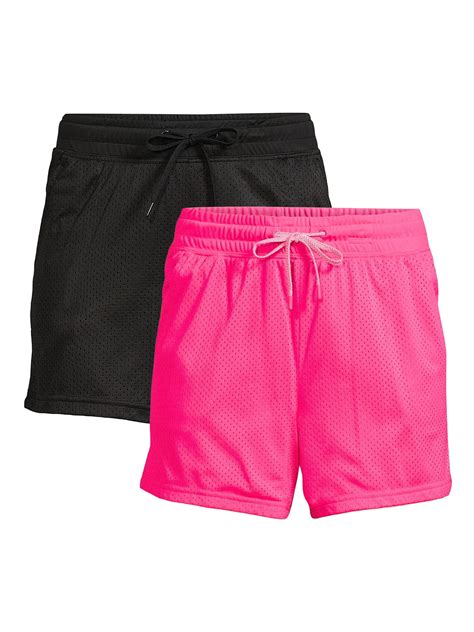 Athletic Works Women's Mesh Shorts with Pockets, 2-Pack - Walmart.com