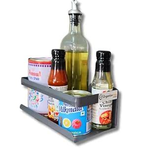 OrganizeMee Metal Magnetic Spice Rack & Kitchen Organizer (25 X 12 Cm ...