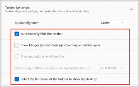 Image result for Taskbar Behavior Windows 11