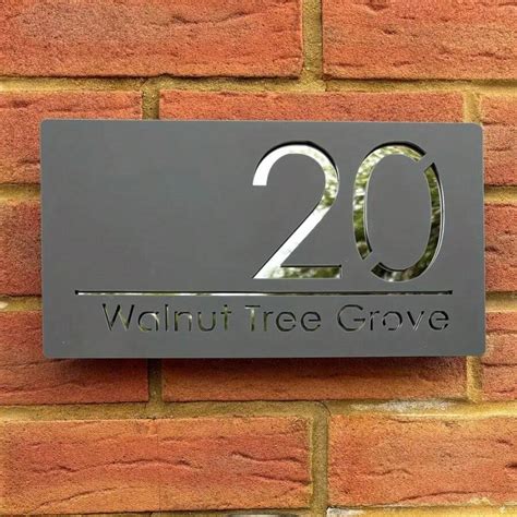 Placa Personalizada de Número da Casa em Acrílico - Placa de Endereço ...