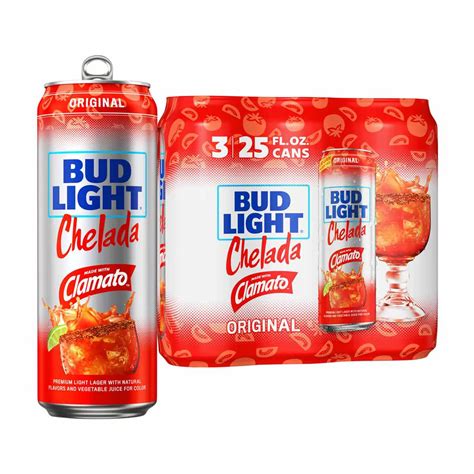 Bud Light Chelada Light Beer, 25 fl oz cans, 3 pk