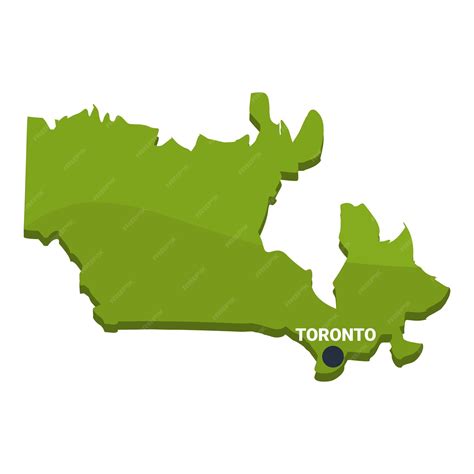 Premium Vector | Stylized green map of ontario highlighting toronto
