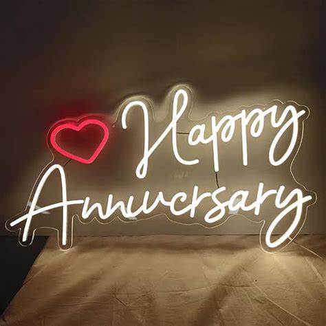 Happy Anniversary Neon Light Sign For Anniversary Party - Giftsholic