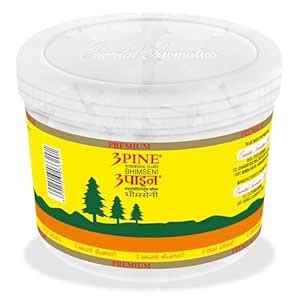 3 PINE Bhimseni Isoborneol Flakes Premium Camphor, 250g Jar for Pooja ...