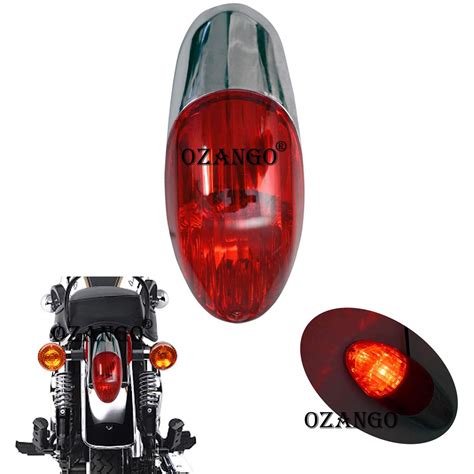 OZANGO HGX6 Bike Universal Oval Shape Tail Light Red Glass Tail/Brake ...