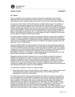 Fillable Online dol Opinion Letter - Compliance Assistance Opinion ...