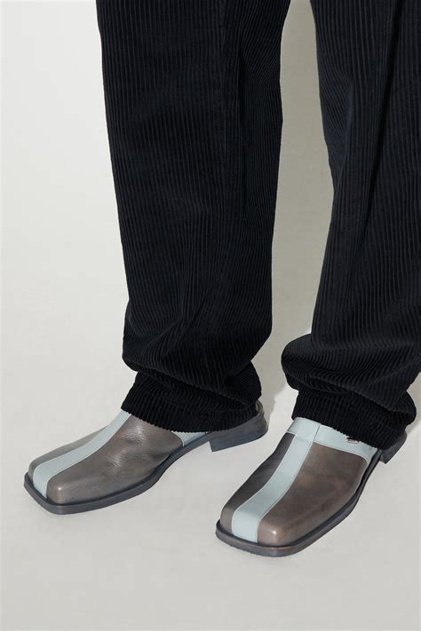 Our Legacy Blunt Mule Deep Sky Blue Leather | REVERSIBLE