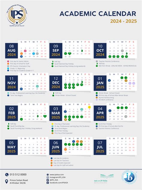 IPS Academic Calendar 2024-2025 | PDF