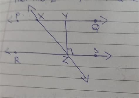 In the given figure, if PQ parallel RS , YZ transversal RS and angle ...