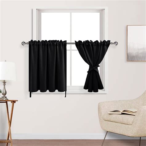 Amazon.com: DWCN Black Blackout Curtains for Living Room, Short ...