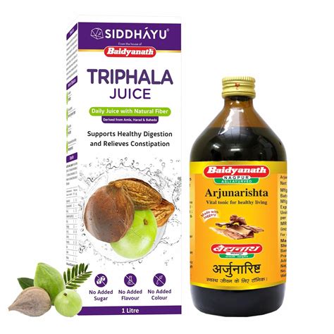 Buy Baidyanath Triphala Juice 1 ltr & Baidyanath Arjunarishta Liquid ...
